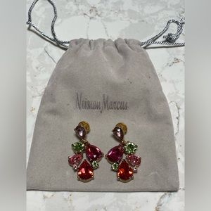 Clear crystal drop earrings multicolored